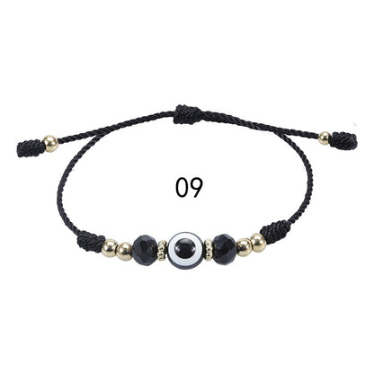 Evil Eye Bracelet - Adjustable Crystal Bead Woven Bracelet for Boys & Girls | Lucky Protection Charm Bracelet - STAR8S
