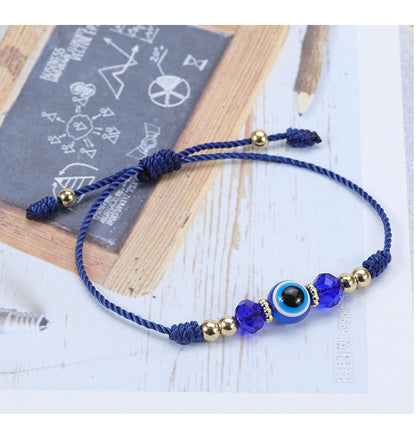 Evil Eye Bracelet - Adjustable Crystal Bead Woven Bracelet for Boys & Girls | Lucky Protection Charm Bracelet - STAR8S