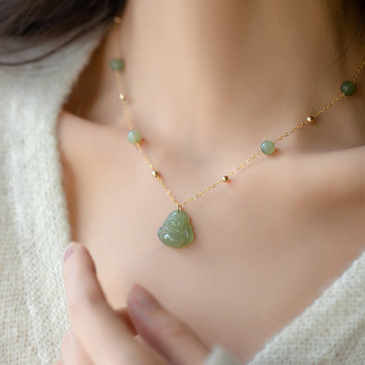Buddha Necklace Jade - Heitian Laughing Buddha Jewelry | STAR8S