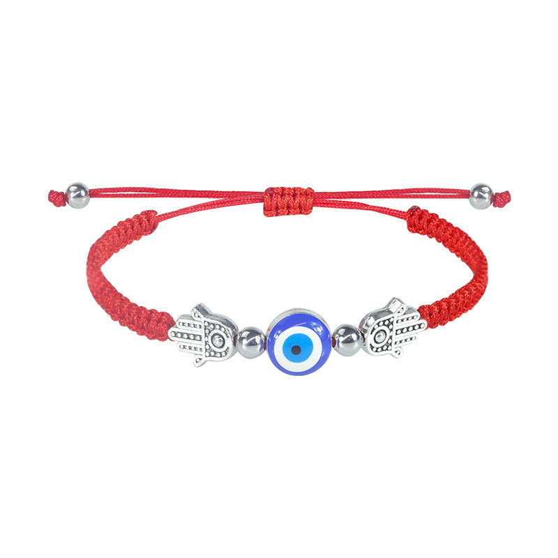 evil eye bracelet - handcrafted adjustable red string bracelet with hamsa & nazar protection charm for women - star8s