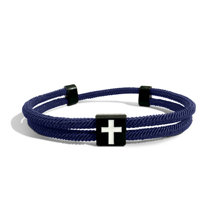 New Milan Rope Braided Bracelet with Cross - Minimalist Adjustable Unisex Bracelet for Couples - STAR8S