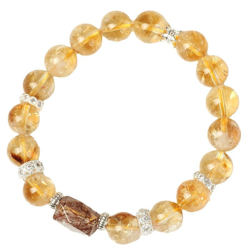 natural citrine crystal bracelet for women – luxury irregular super seven yellow crystal jewelry gift - star8s