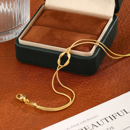 Elegant Tarnish Resistant Brass Layered Snake Chain Bracelet High Polish Infinitesimal Love Knot Adjustable Comfort Fit Smooth Fluid Bone Link Wristband Premium Romantic Charm