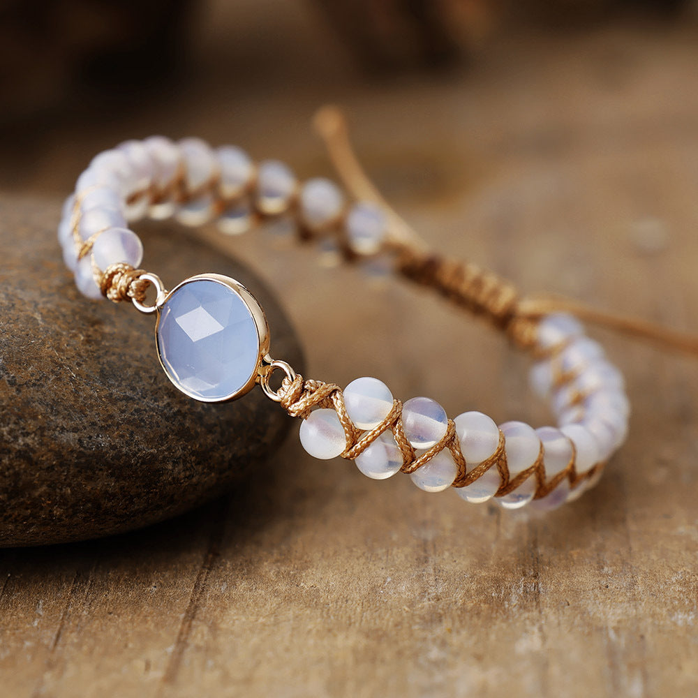 African Turquoise Braided Bracelet – Adjustable Handwoven Friendship Bracelet for Women – Amethyst, Opal, Amazonite - STAR8S