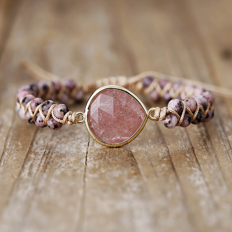 Boho Braided Friendship Bracelet with Labradorite, Black Agate, Tiger Eye & Amazonite - STAR8S