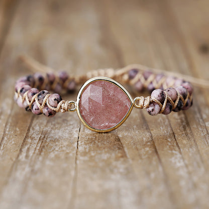 Boho Braided Friendship Bracelet with Labradorite, Black Agate, Tiger Eye & Amazonite - STAR8S