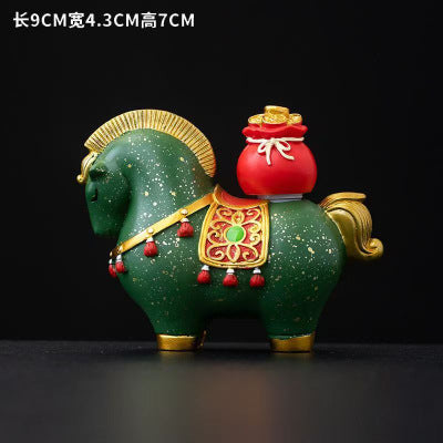 chinese zodiac horse tea pet - prosperity & blessings ceramic home décor for office desk & tea table - star8s