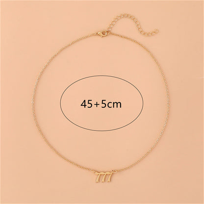 777 Angel Number Necklace for Women Men Stainless Steel Lucky Number Pendant Necklace Minimalist Spiritual Jewelry Manifestation Gift Aesthetic Choker Chain