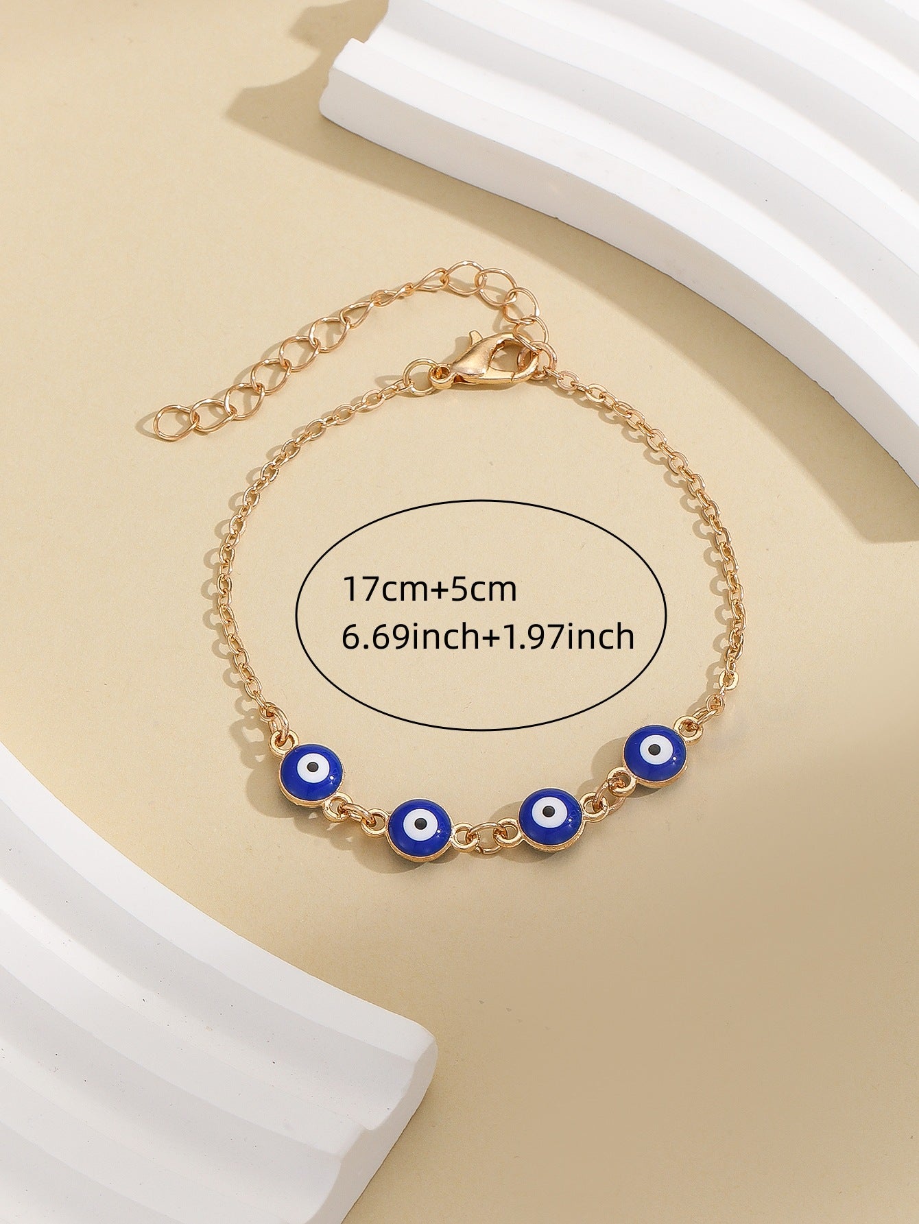 evil eye heart bracelet with diamonds for women | stylish chain bracelet - star8s