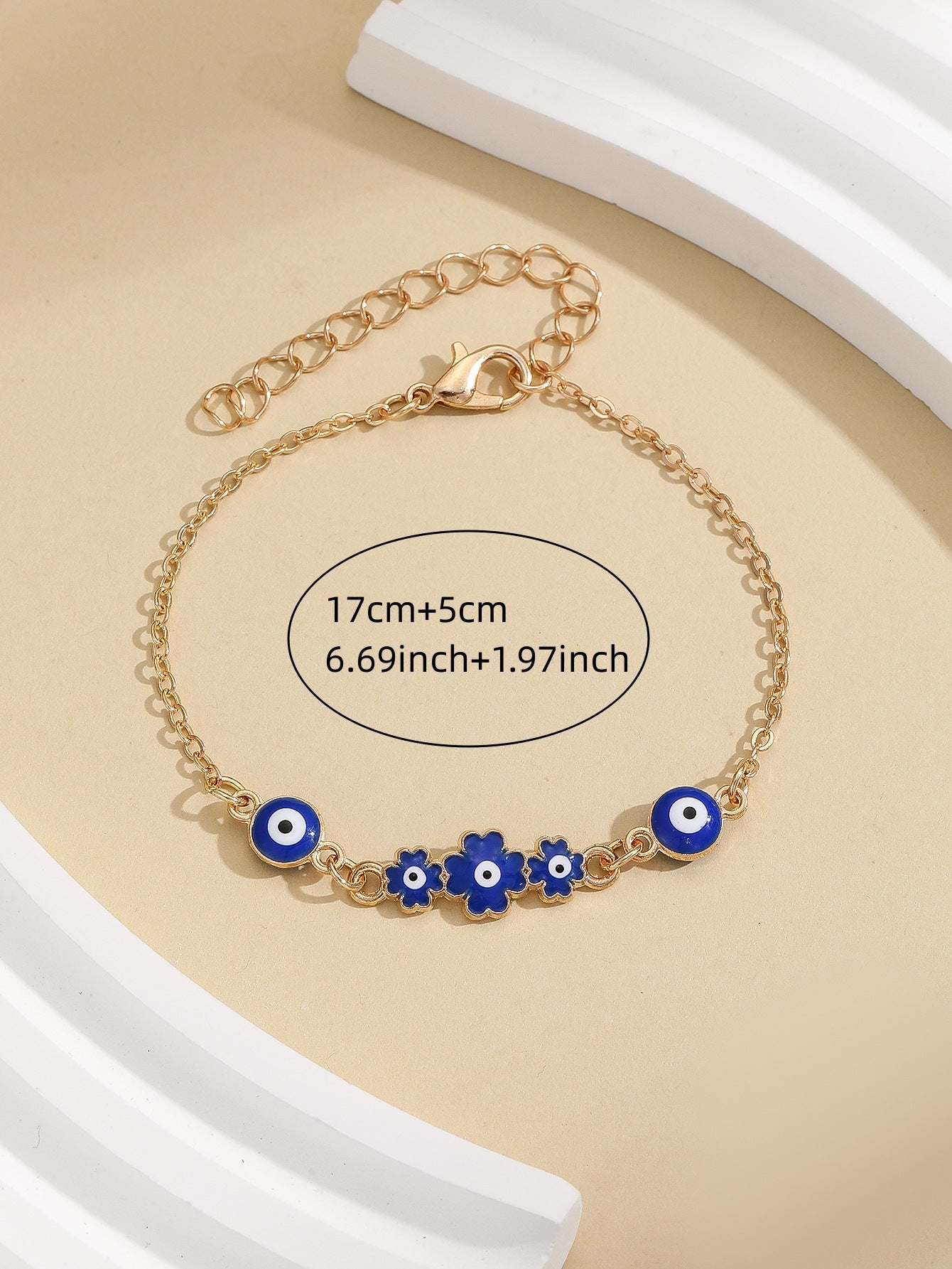 evil eye heart bracelet with diamonds for women | stylish chain bracelet - star8s
