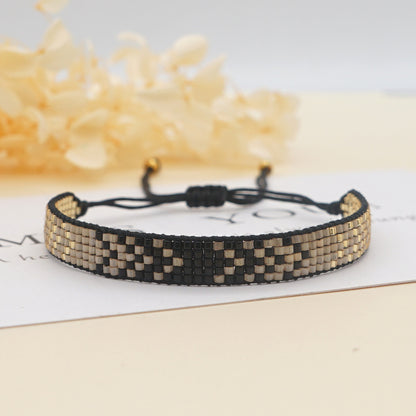 Colorful Heart Boho Friendship Bracelets — Handmade Woven Seed Bead Bracelet, Adjustable, Gift-Ready