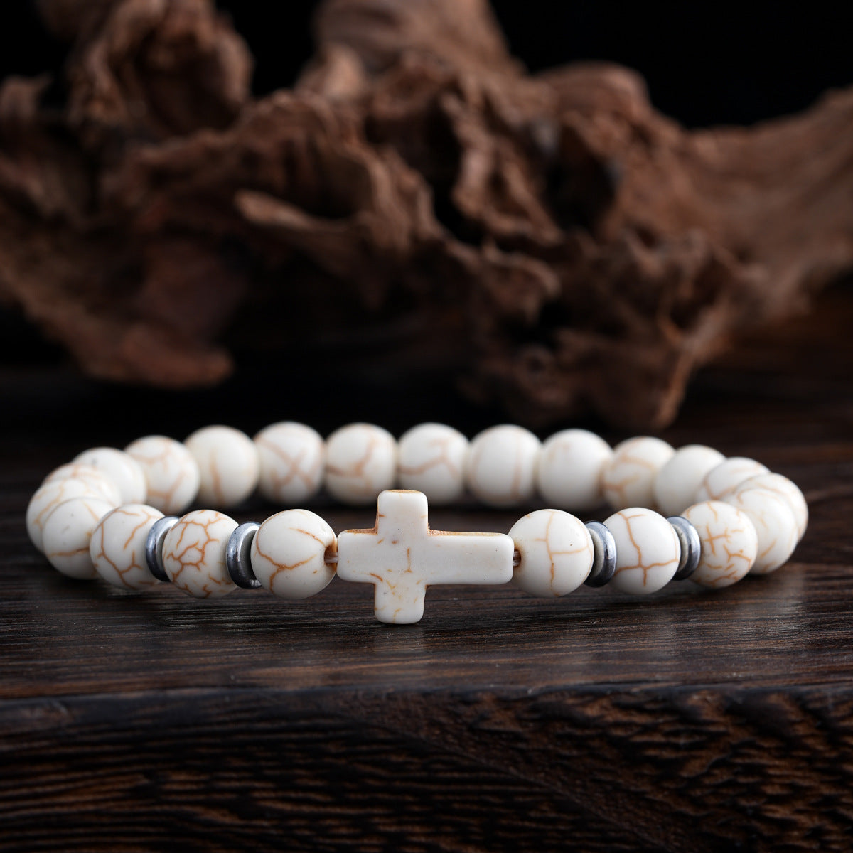 cross beaded bracelets - faith-inspired jewelry with lava rock, turquoise, tiger's eye & more | stylish & spiritual handcrafted accessories