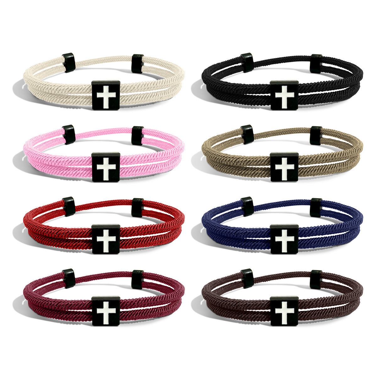 new milan rope braided bracelet with cross - minimalist adjustable unisex bracelet for couples - star8s