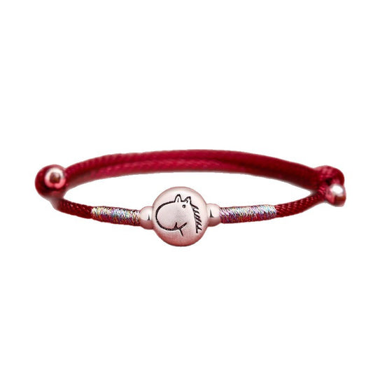 Chinese Zodiac Silver Red String Bracelet Lucky for Women - STAR8S