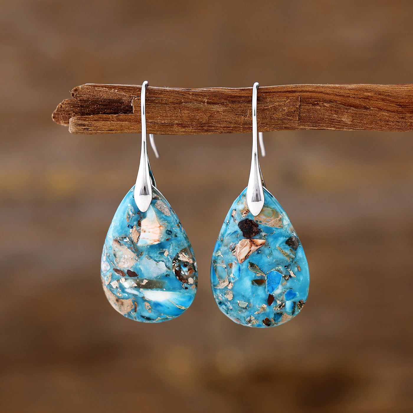 boho drop earrings - semi-gemstone teardrop earrings for women | bohemian style jewelry - star8s