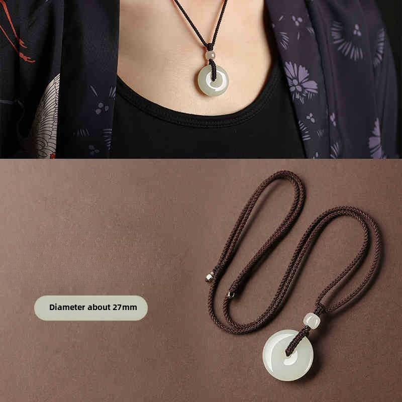 Hetian Jade Ping An Kou Pendant Necklace for Men & Women - STAR8S