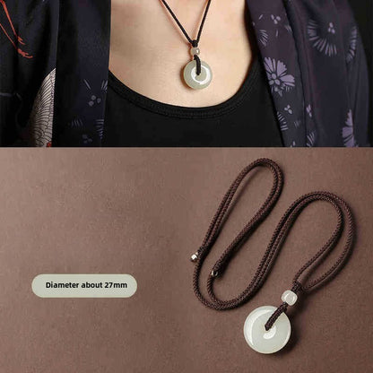Hetian Jade Ping An Kou Pendant Necklace for Men & Women - STAR8S