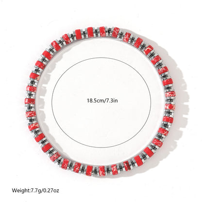 Boho Color-Block Natural Stone Bracelet – Men’s Imperial Stone Stretch Boho Bracelet - STAR8S