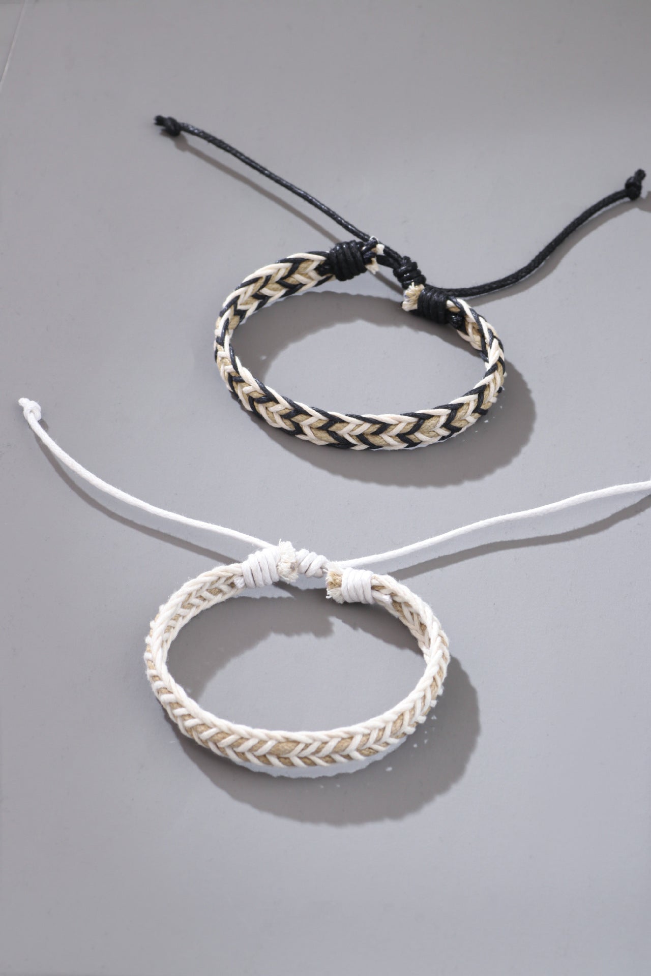handmade braided cotton men’s bracelet – vintage boho woven wristband