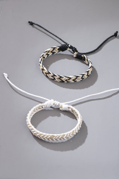 Handmade Braided Cotton Men’s Bracelet – Vintage Boho Woven Wristband
