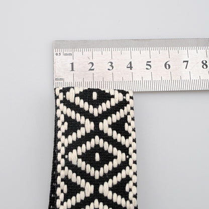 Wide Boho Braided Bracelet – Geometric Diamond Tassel Women’s Handmade Cord Wristband