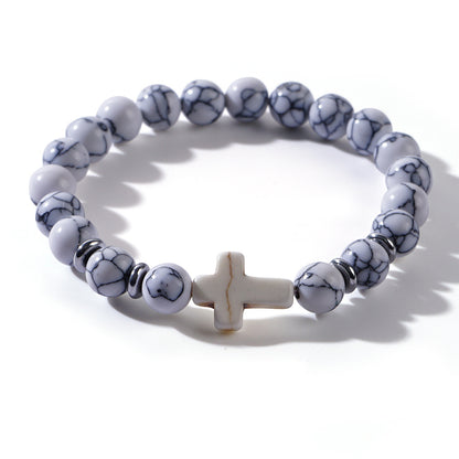 Cross Beaded Bracelets - Faith-Inspired Jewelry with Lava Rock, Turquoise, Tiger's Eye & More | Stylish & Spiritual Handcrafted Accessories