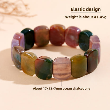 Ocean Chalcedony Bracelet - Natural Gemstone Women's Fashion Jewelry - Elegant & Stylish - STAR8S