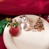 Christmas Tree, Snowman & Apple Brooch Pins – Festive Jewelry with Rhinestones – Holiday Gifts for Women