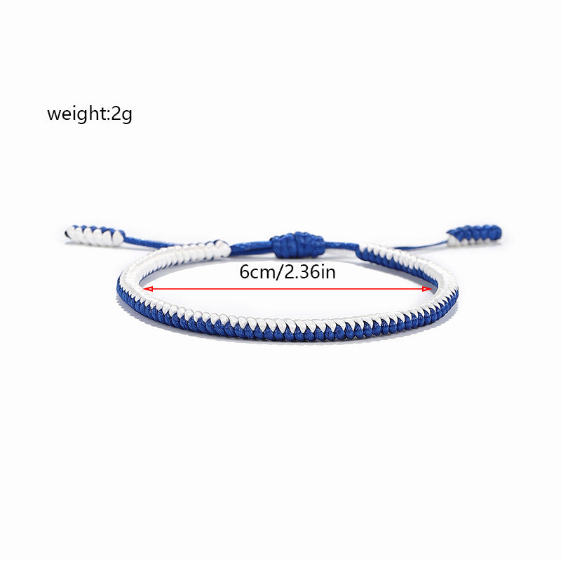 handcrafted adjustable double color bracelet - stylish woven cord with knots - perfect for fashion lovers and festive occasions - star8s