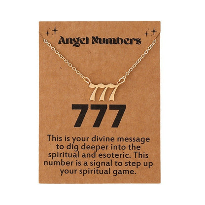 777 Angel Number Necklace for Women Men Stainless Steel Lucky Number Pendant Necklace Minimalist Spiritual Jewelry Manifestation Gift Aesthetic Choker Chain