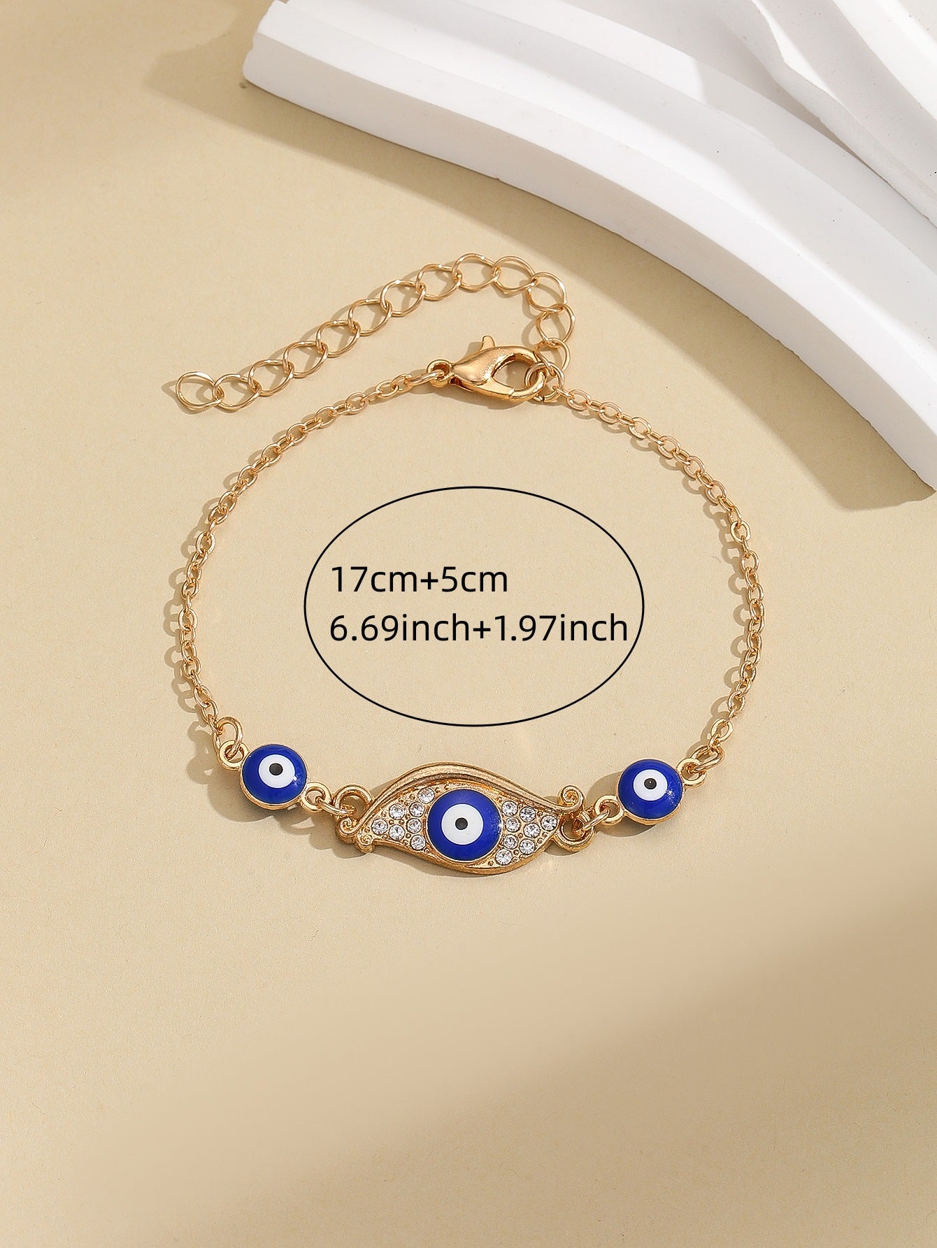 evil eye heart bracelet with diamonds for women | stylish chain bracelet - star8s