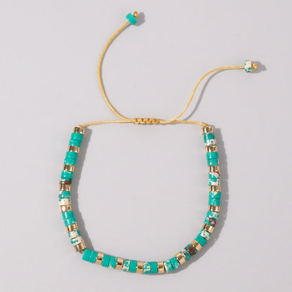 Adjustable Men's Bracelet - Natural Stone 4mm Beads with Turquoise & Tiger's Eye | Stylish & Durable Handmade Friendship Bracelets