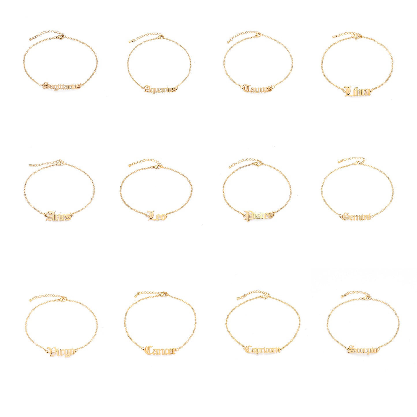 zodiac signs bracelet - titanium steel gothic beach style personalized bracelets for men & women - star8s