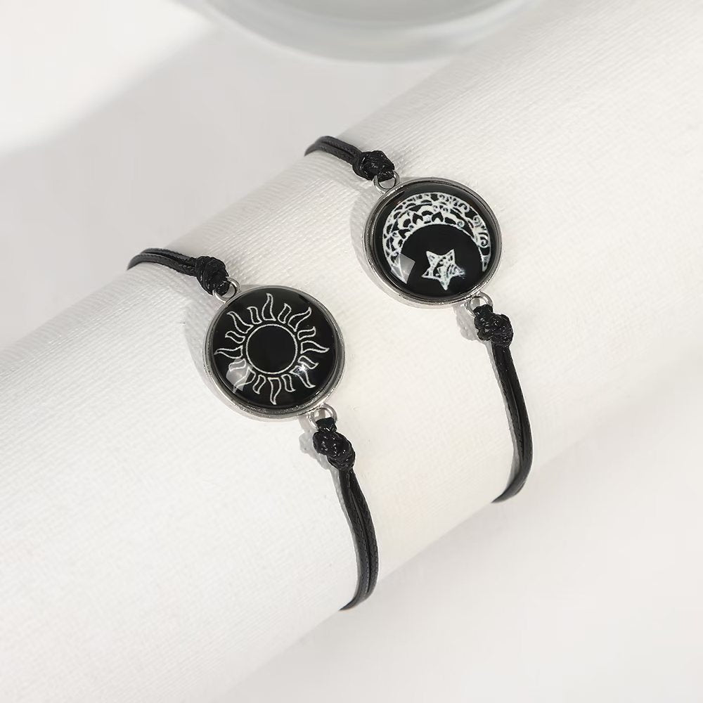 luminous couple bracelets - fashion yin-yang handcrafted corded bracelets, perfect valentine’s day gift - star8s
