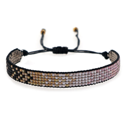 Colorful Heart Boho Friendship Bracelets — Handmade Woven Seed Bead Bracelet, Adjustable, Gift-Ready