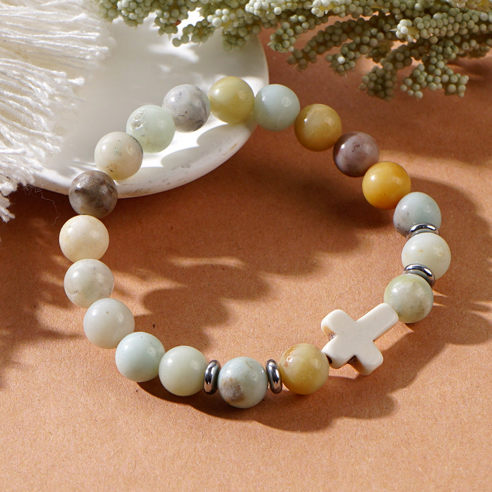 cross beaded bracelets - faith-inspired jewelry with lava rock, turquoise, tiger's eye & more | stylish & spiritual handcrafted accessories