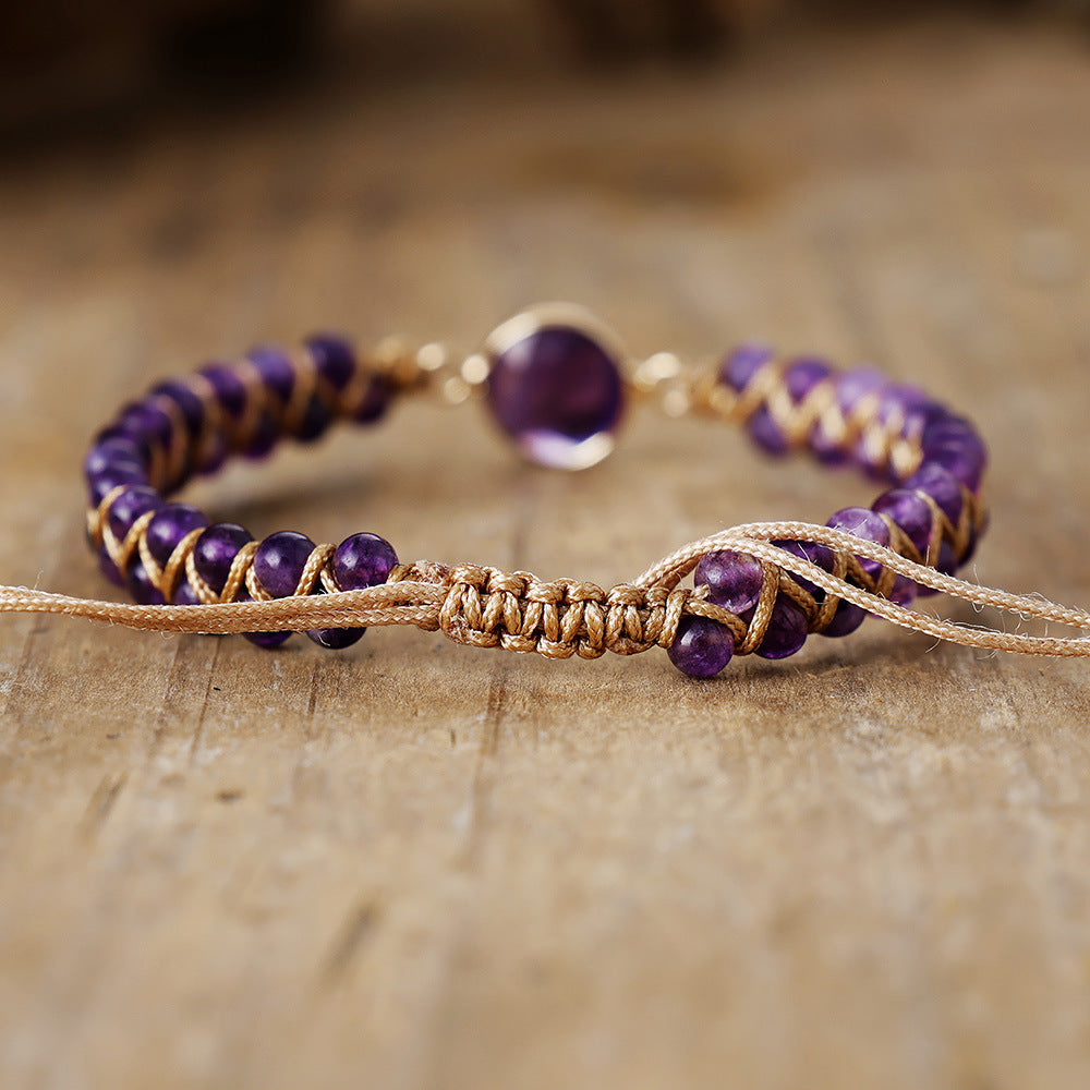 African Turquoise Braided Bracelet – Adjustable Handwoven Friendship Bracelet for Women – Amethyst, Opal, Amazonite - STAR8S