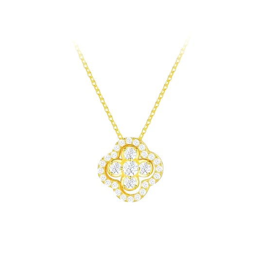 4-in-1 Convertible Lucky Four Leaf Clover Necklace for Women Gold Plated Lucky Crystal Pendant Dainty Choker Adjustable Link Chain Valentine Day Jewelry Gift For Her