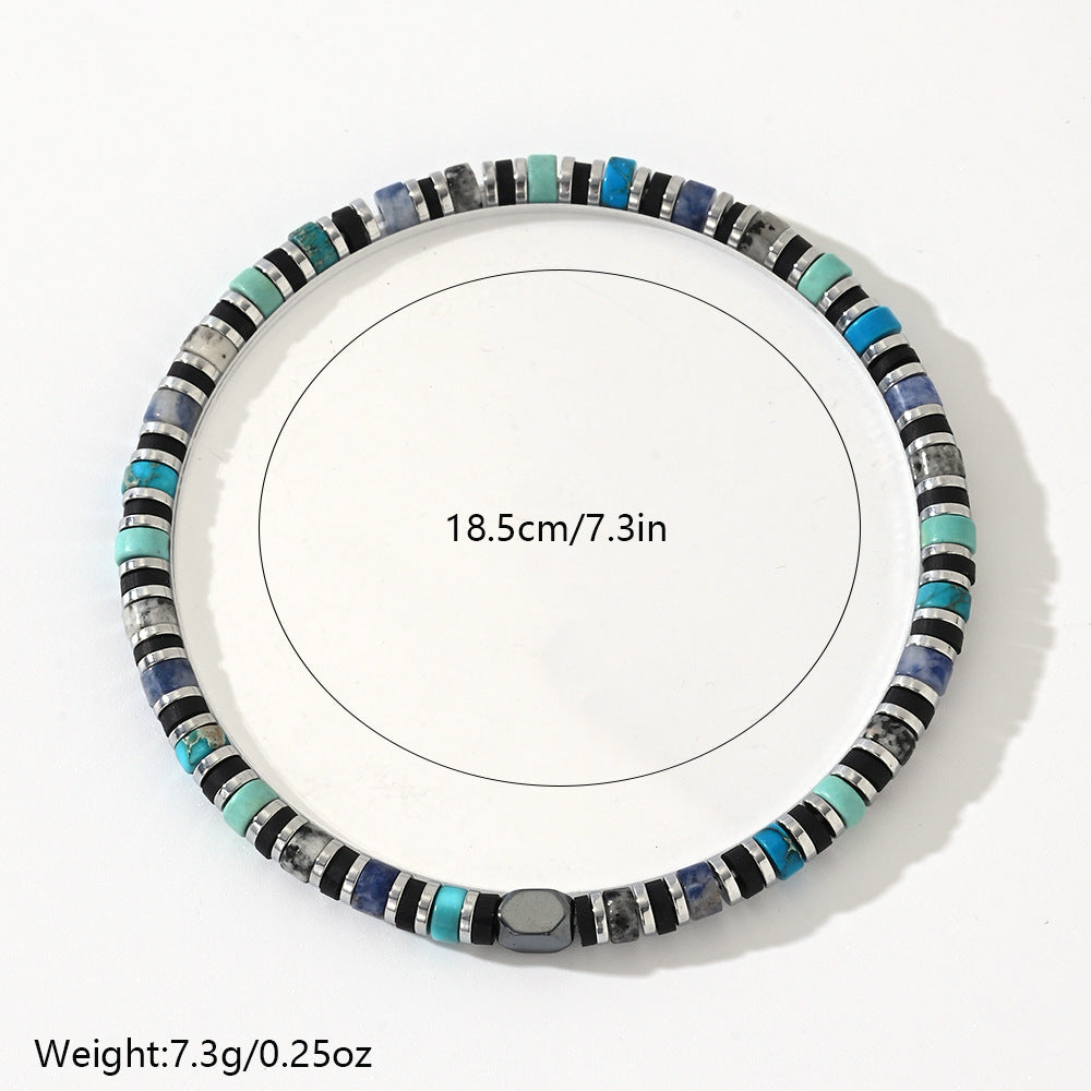 Boho Cylindrical Men Bracelet – Fashionable Retro & Versatile Beaded Wristband - STAR8S