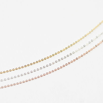 Dainty Minimalist Link Chain Necklace for Women Teen Girls Ultra Thin Gold Tone Copper Cable Chain Choker Delicate Layering Clavicle Collarbone Necklace Everyday Fashion Tiny Plain Base Chain Jewelry Gift