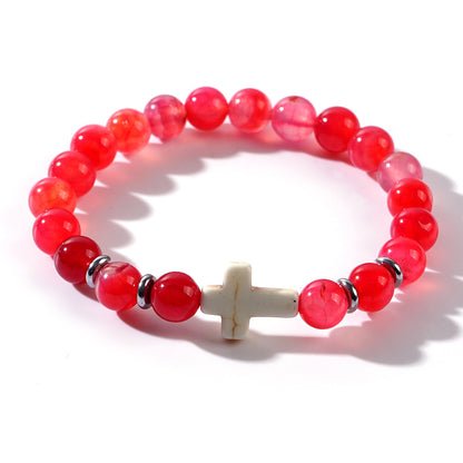 Cross Beaded Bracelets - Faith-Inspired Jewelry with Lava Rock, Turquoise, Tiger's Eye & More | Stylish & Spiritual Handcrafted Accessories