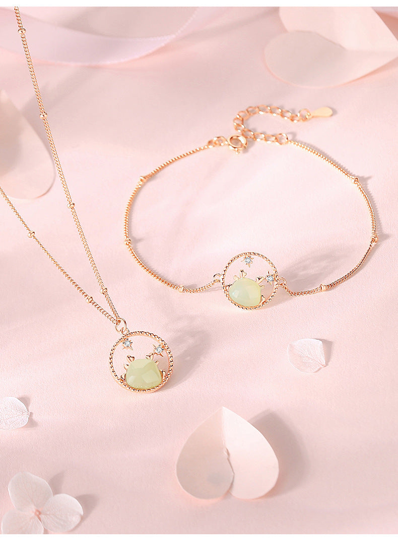 Real Jade Necklace - 925 Silver Gold Plated Dragon Hetian Pendant | STAR8S