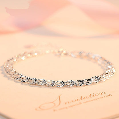 Phoenix Tail Bracelet for Women Delicate Hand Woven Textured Link Chain Vintage Filigree Foxtail Braided Wristband Adjustable Extension Extender Line Daily Dainty Fashion Costume Jewelry Gift for Her 6g