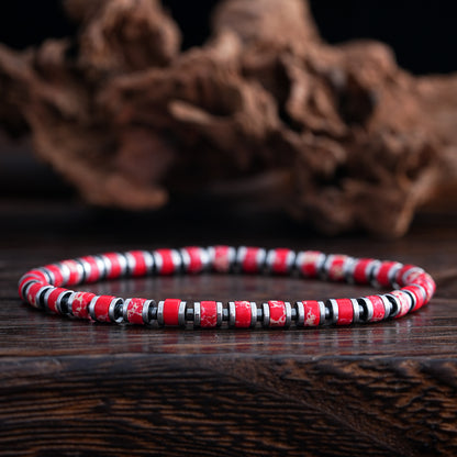 Boho Color-Block Natural Stone Bracelet – Men’s Imperial Stone Stretch Boho Bracelet - STAR8S