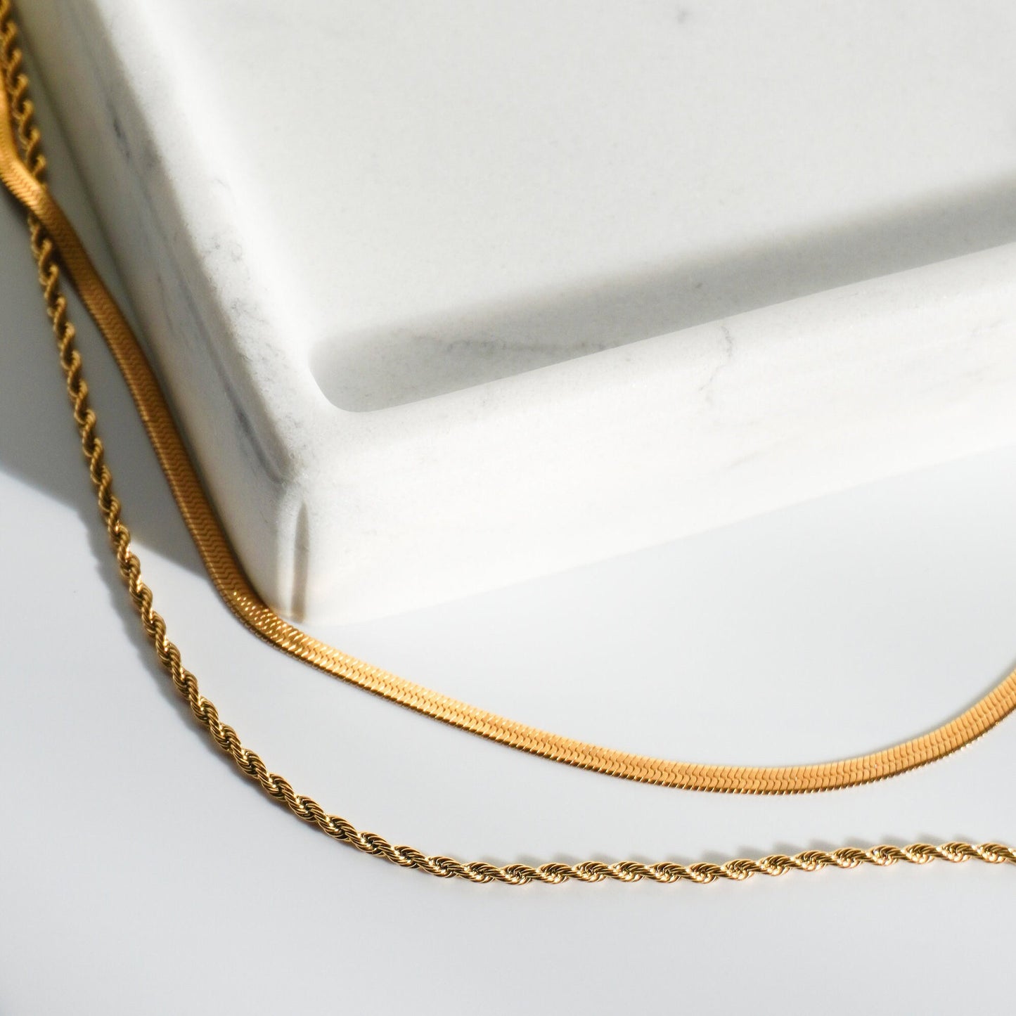 copper layered chain necklace set for women girls flat snake bone chain twisted rope chain choker layering clavicle collarbone necklace streetwear stackable aesthetic jewelry graduation birthday gifts gold tone