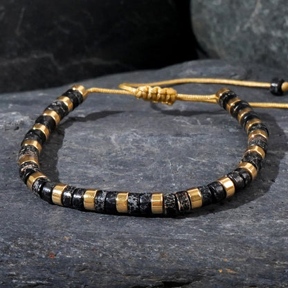 Adjustable Men's Bracelet - Natural Stone 4mm Beads with Turquoise & Tiger's Eye | Stylish & Durable Handmade Friendship Bracelets