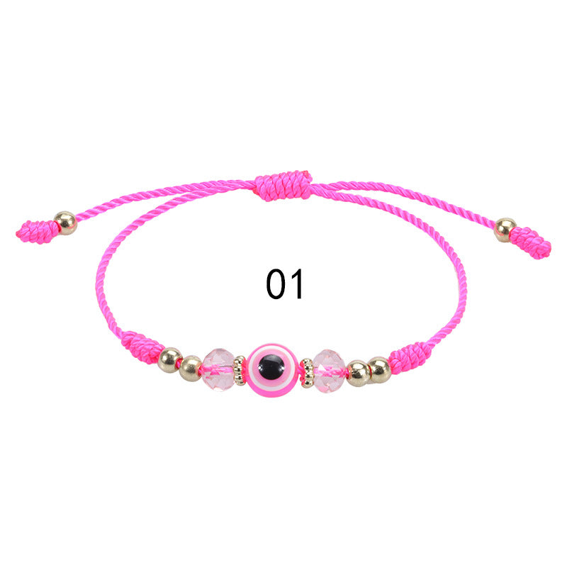 evil eye bracelet - adjustable crystal bead woven bracelet for boys & girls | lucky protection charm bracelet - star8s