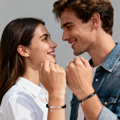 Magnetic Couple Bracelet Set – Handwoven Adjustable Rope, Matching His & Hers - STAR8S