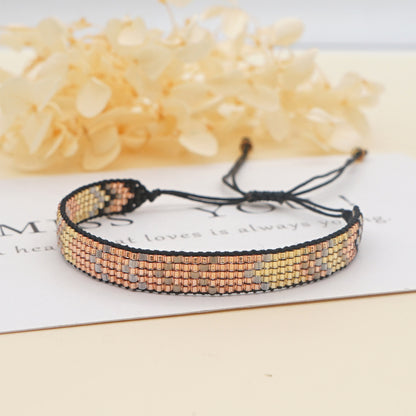 Colorful Heart Boho Friendship Bracelets — Handmade Woven Seed Bead Bracelet, Adjustable, Gift-Ready