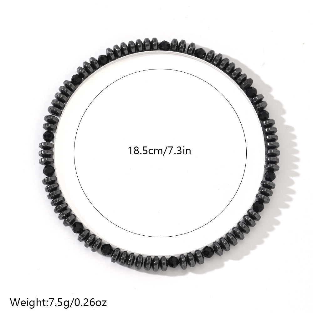 hematite beaded bracelet - stylish black beads for men | unique and trendy gift for him | fashionable and durable